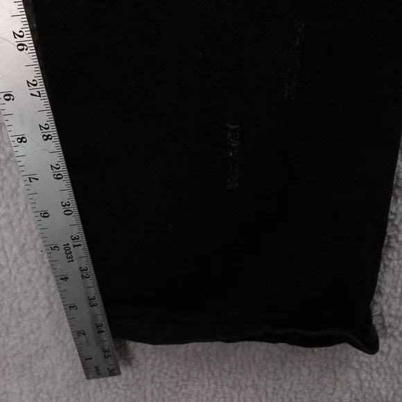 Serenad Designer Mens Black Denim Distressed Bootcut Jeans Size 32x34